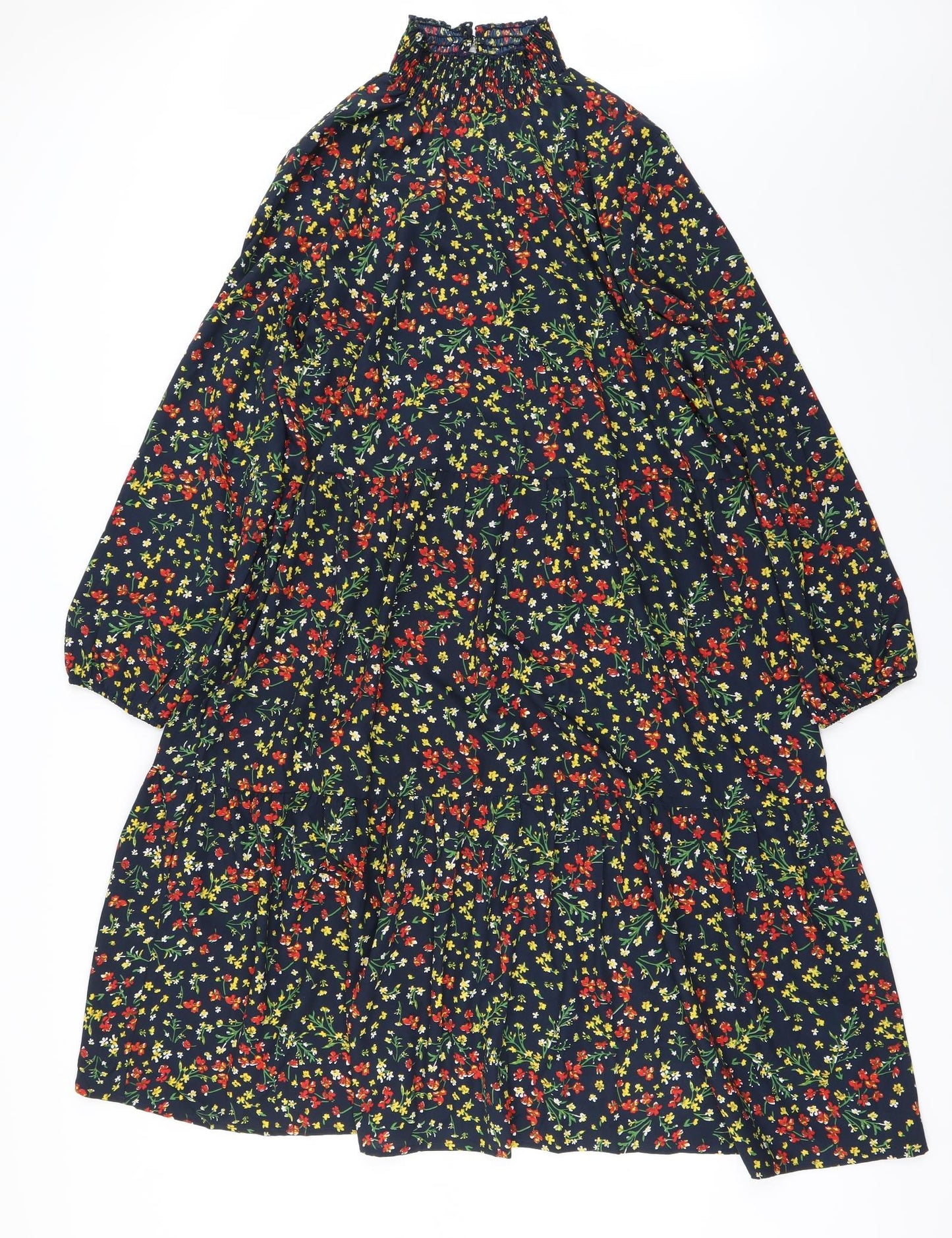 Boohoo Womens Black Floral  A-Line  Size 20