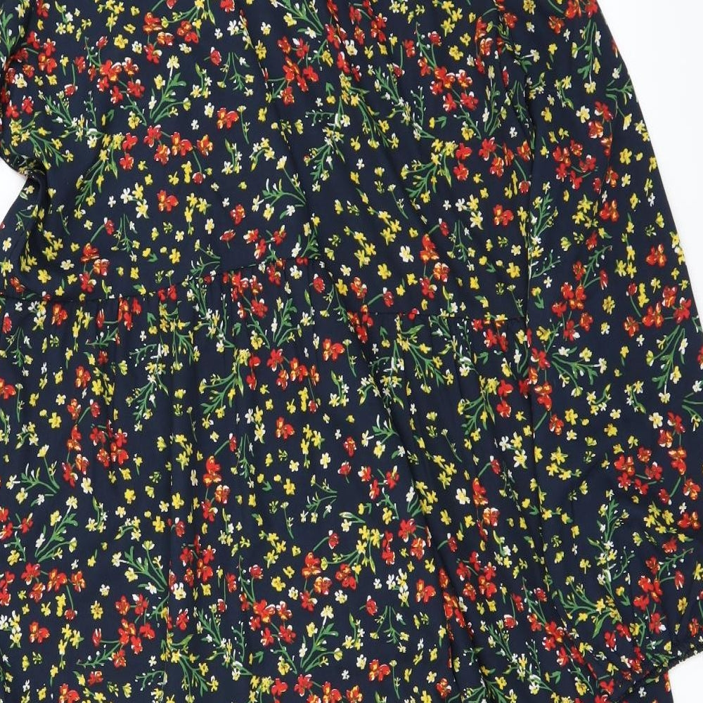 Boohoo Womens Black Floral  A-Line  Size 20