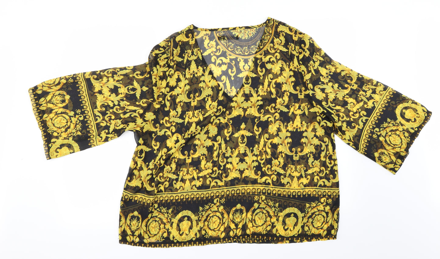 Boohoo Womens Yellow   Basic Blouse Size 18