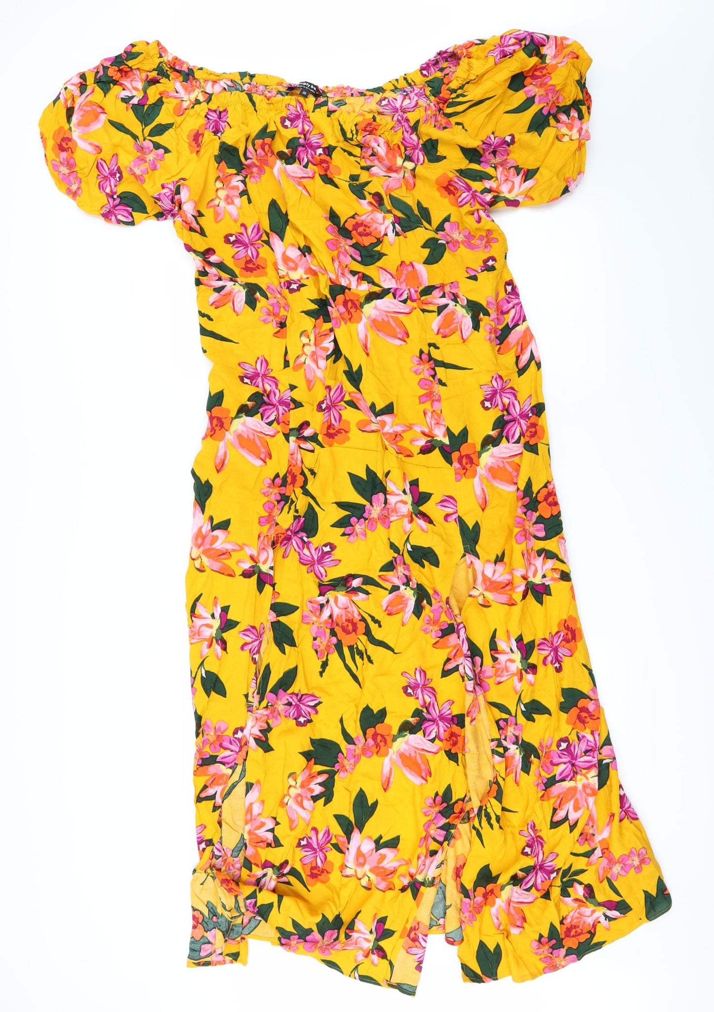Simply Be Womens Yellow Floral  A-Line  Size 20