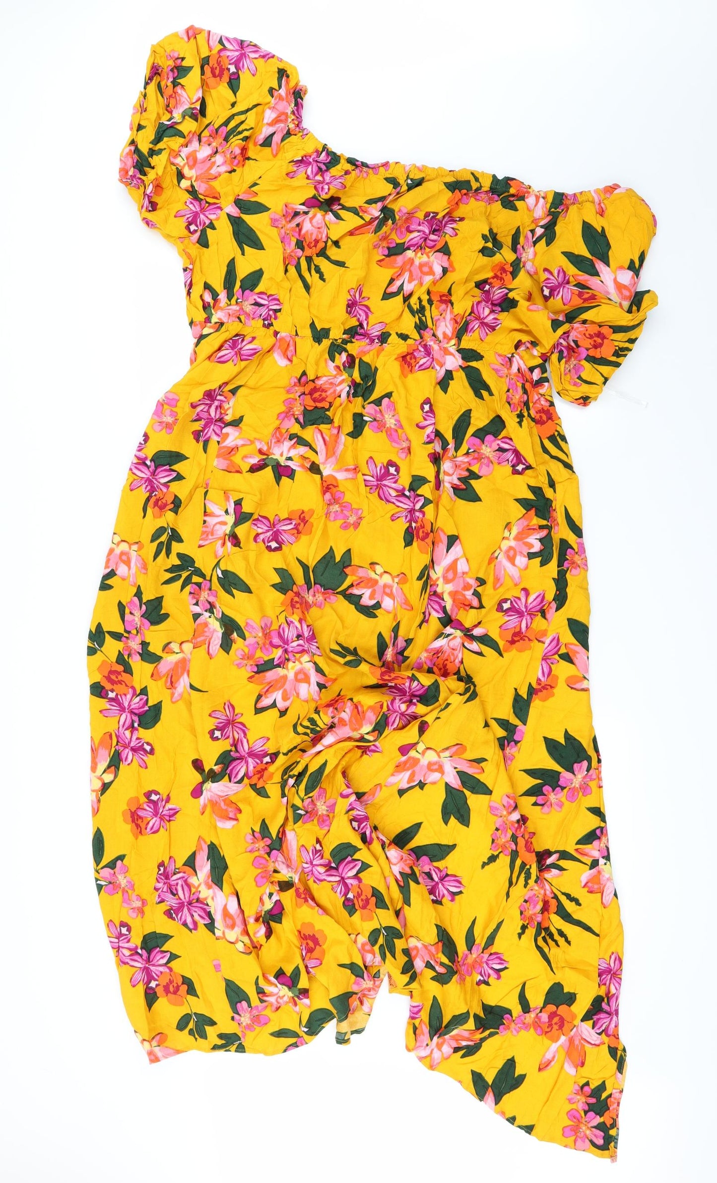 Simply Be Womens Yellow Floral  A-Line  Size 20
