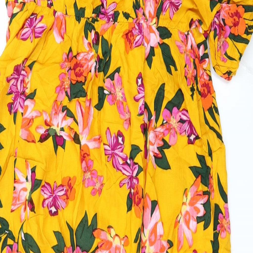 Simply Be Womens Yellow Floral  A-Line  Size 20