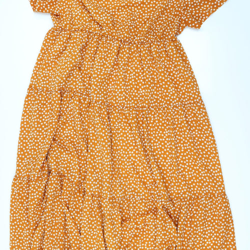 SheIn Womens Yellow Floral  A-Line  Size 4XL