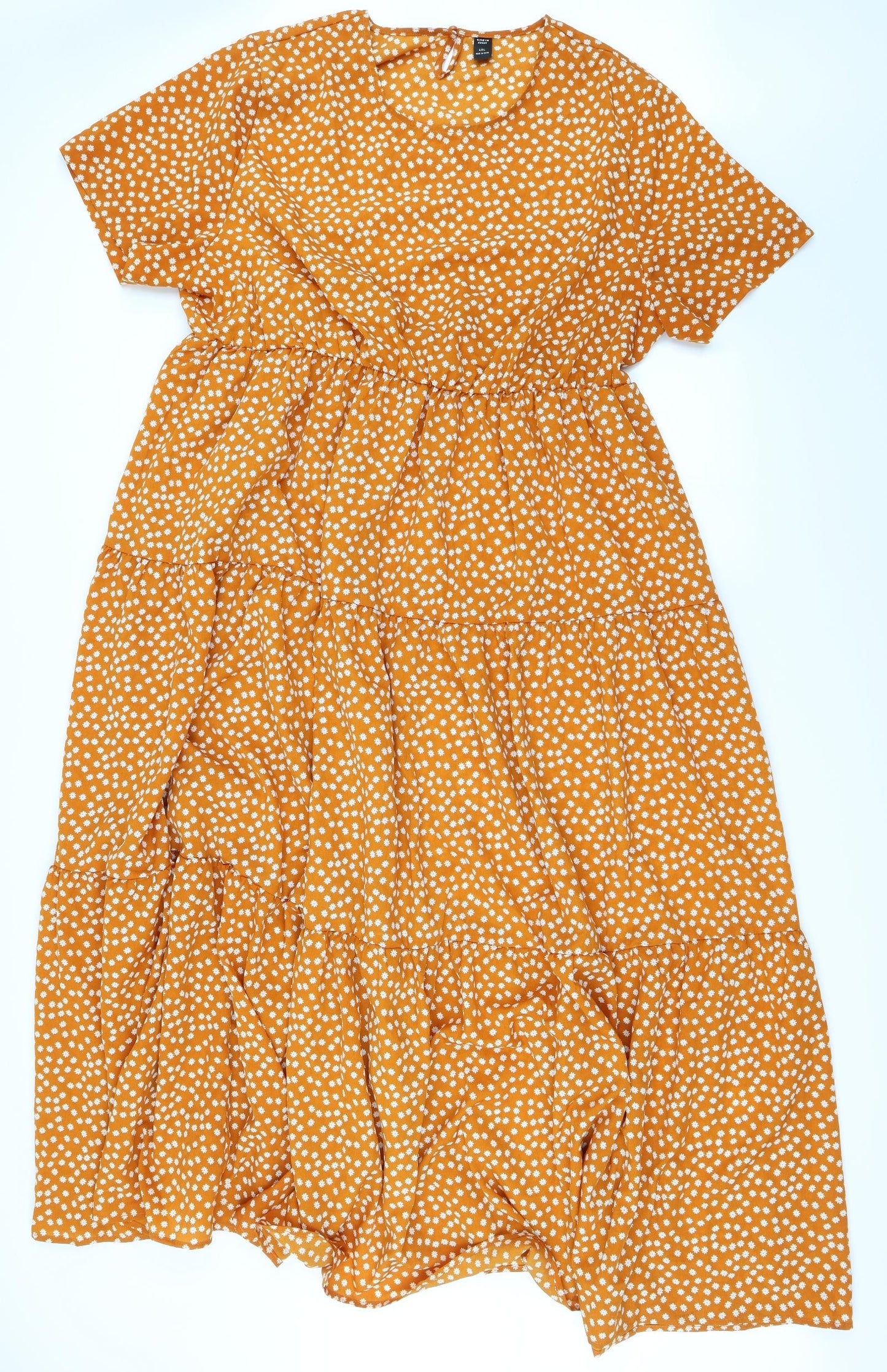 SheIn Womens Yellow Floral  A-Line  Size 4XL