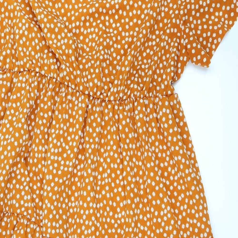 SheIn Womens Yellow Floral  A-Line  Size 4XL