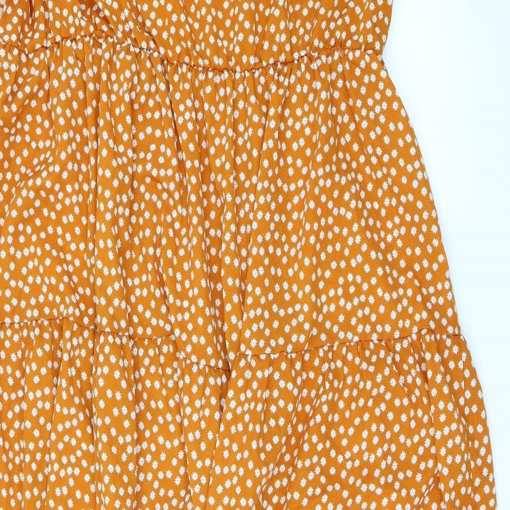 SheIn Womens Yellow Floral  A-Line  Size 4XL