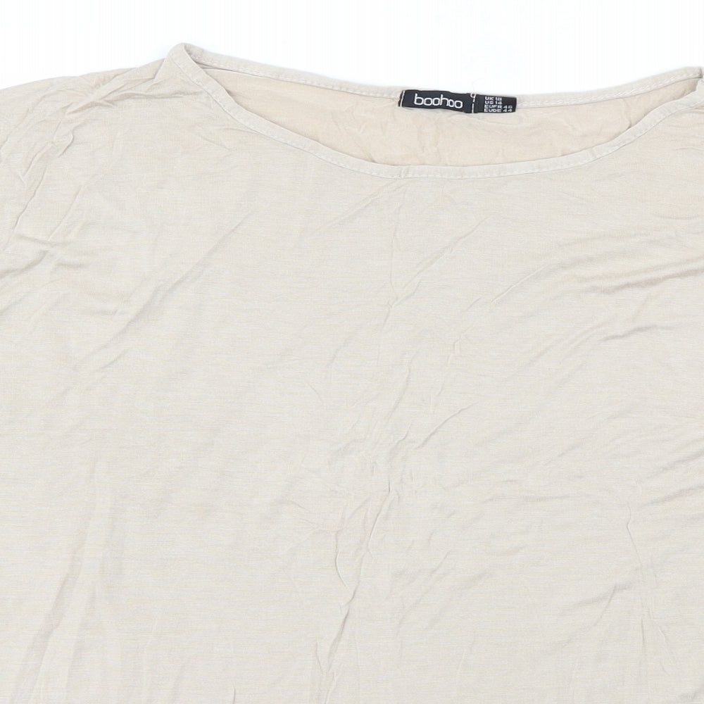 Boohoo Womens Beige   Basic T-Shirt Size 18