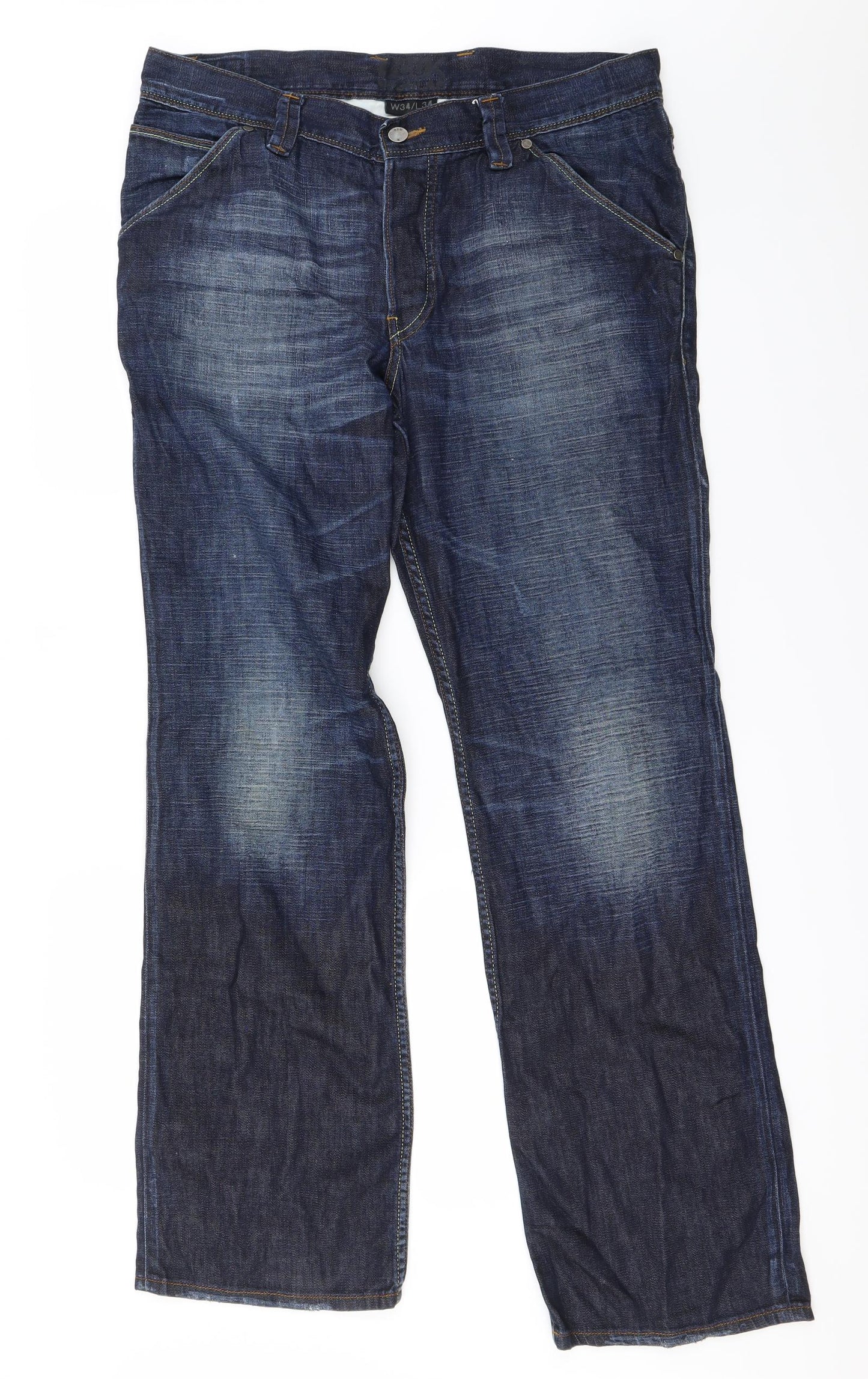 FCUK Mens Blue   Straight Jeans Size 34 in L34 in