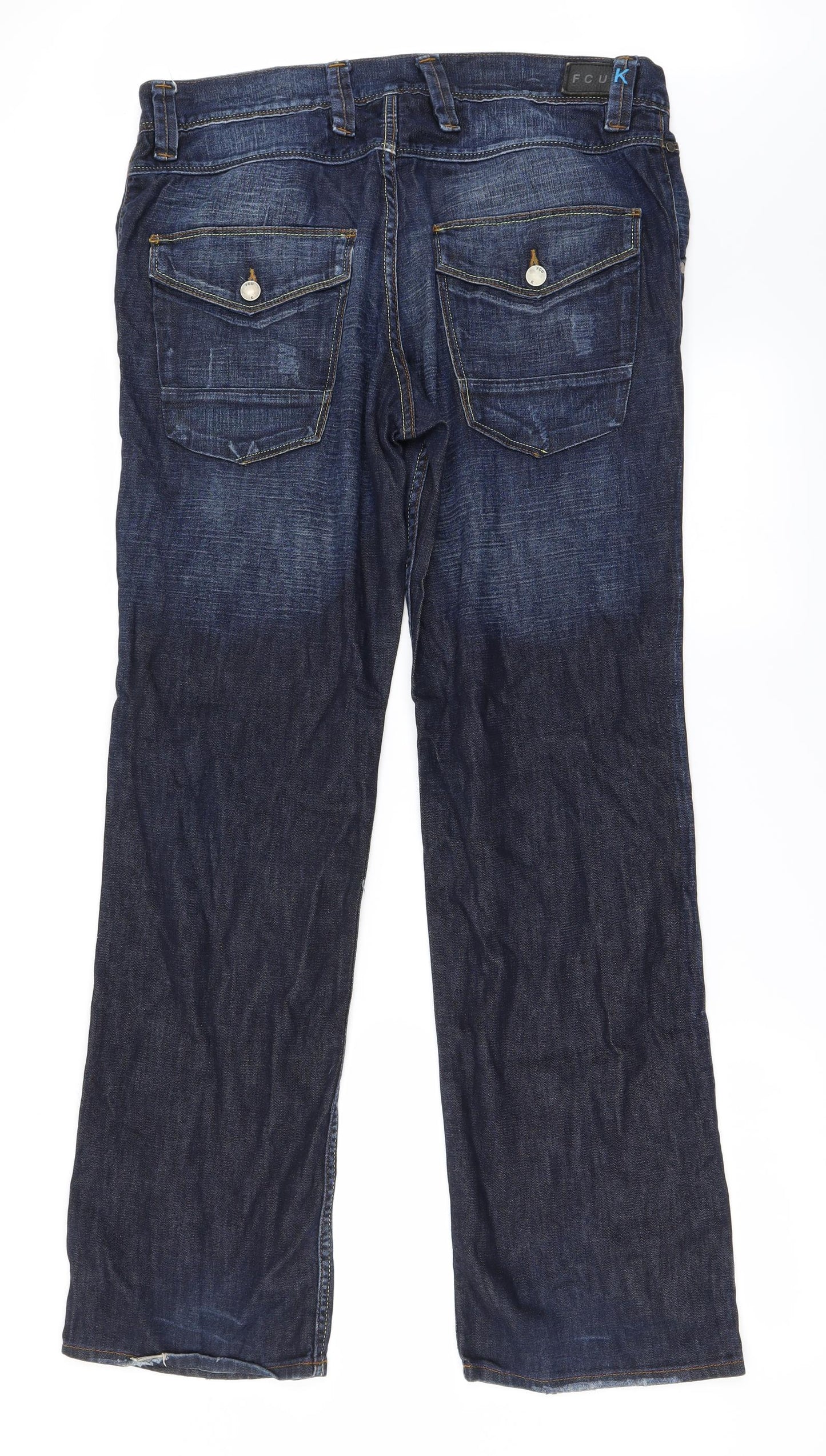 FCUK Mens Blue   Straight Jeans Size 34 in L34 in