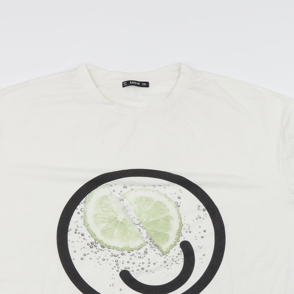 SheIn Mens White    T-Shirt Size 2XL