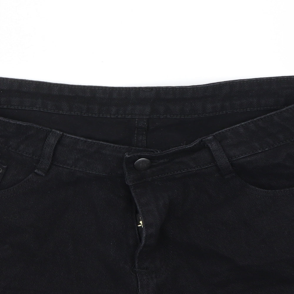 SheIn Womens Black   Cut-Off Shorts Size 32 in