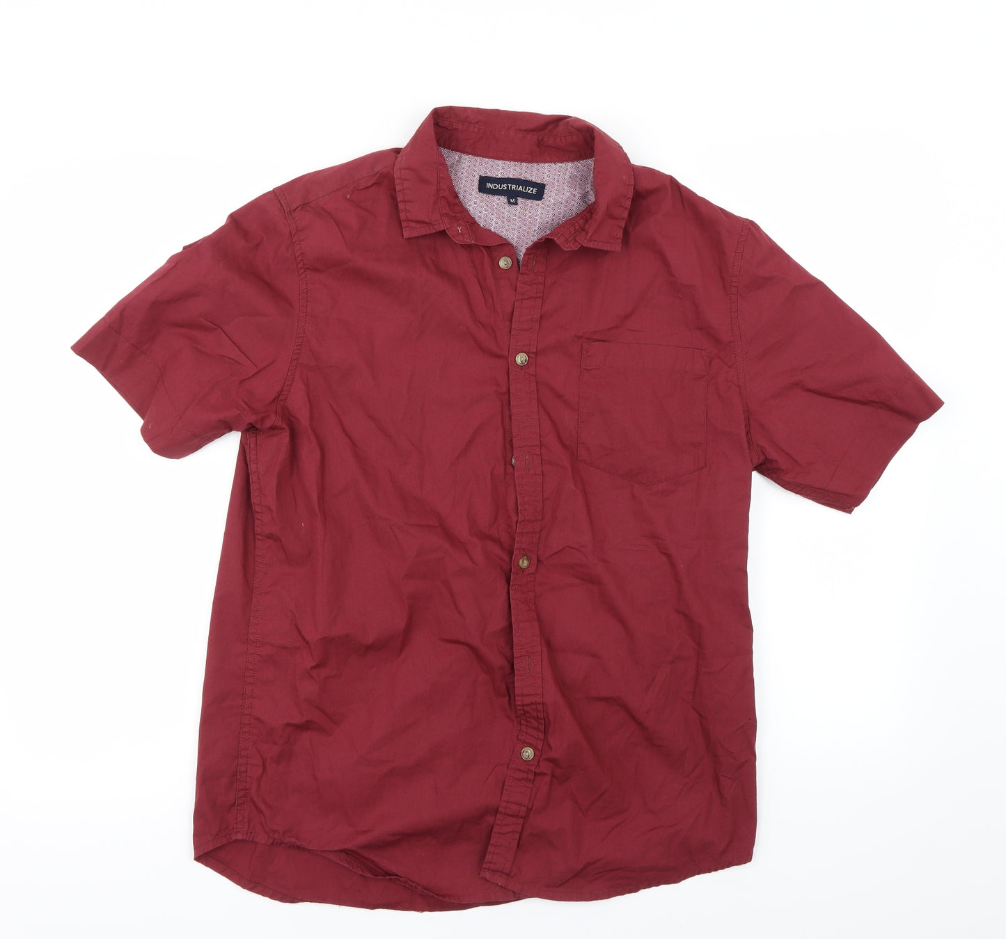 Industrialize  Mens Red    Button-Up Size M