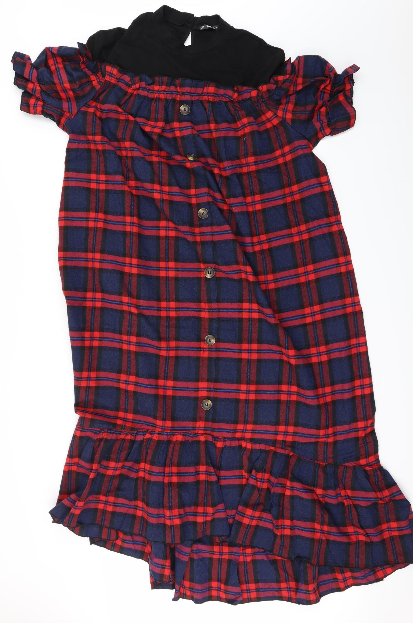 SheIn Womens Purple Check  A-Line  Size 2XL