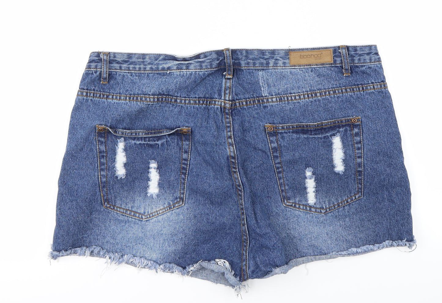 Boohoo Womens Blue   Cut-Off Shorts Size 22