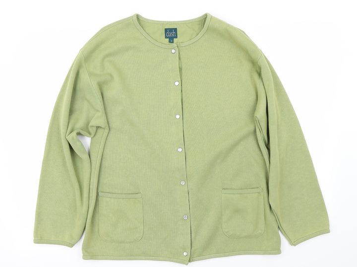 DASH Womens Green Cardigan Jumper Size S