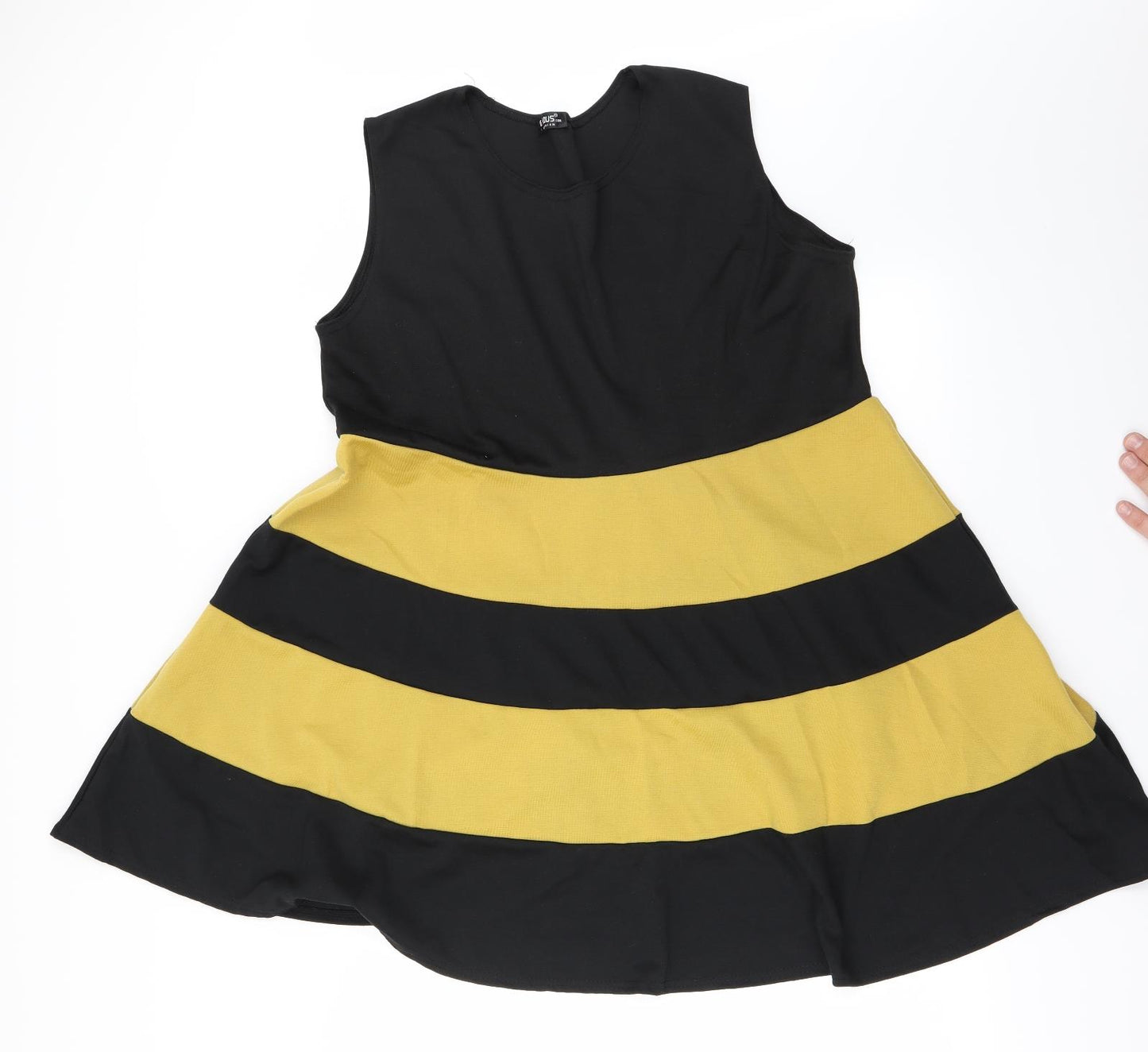 Be Jealous  Womens Black Striped  Fit & Flare  Size 22