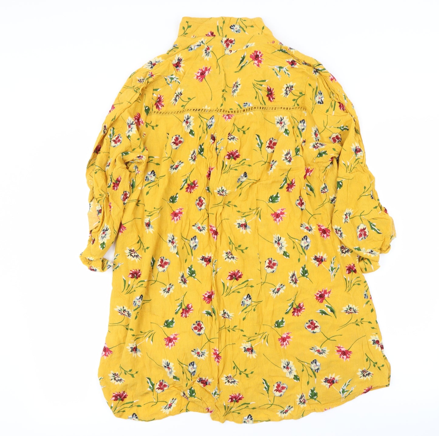 Preworn Womens Yellow Floral  Basic Blouse Size 20
