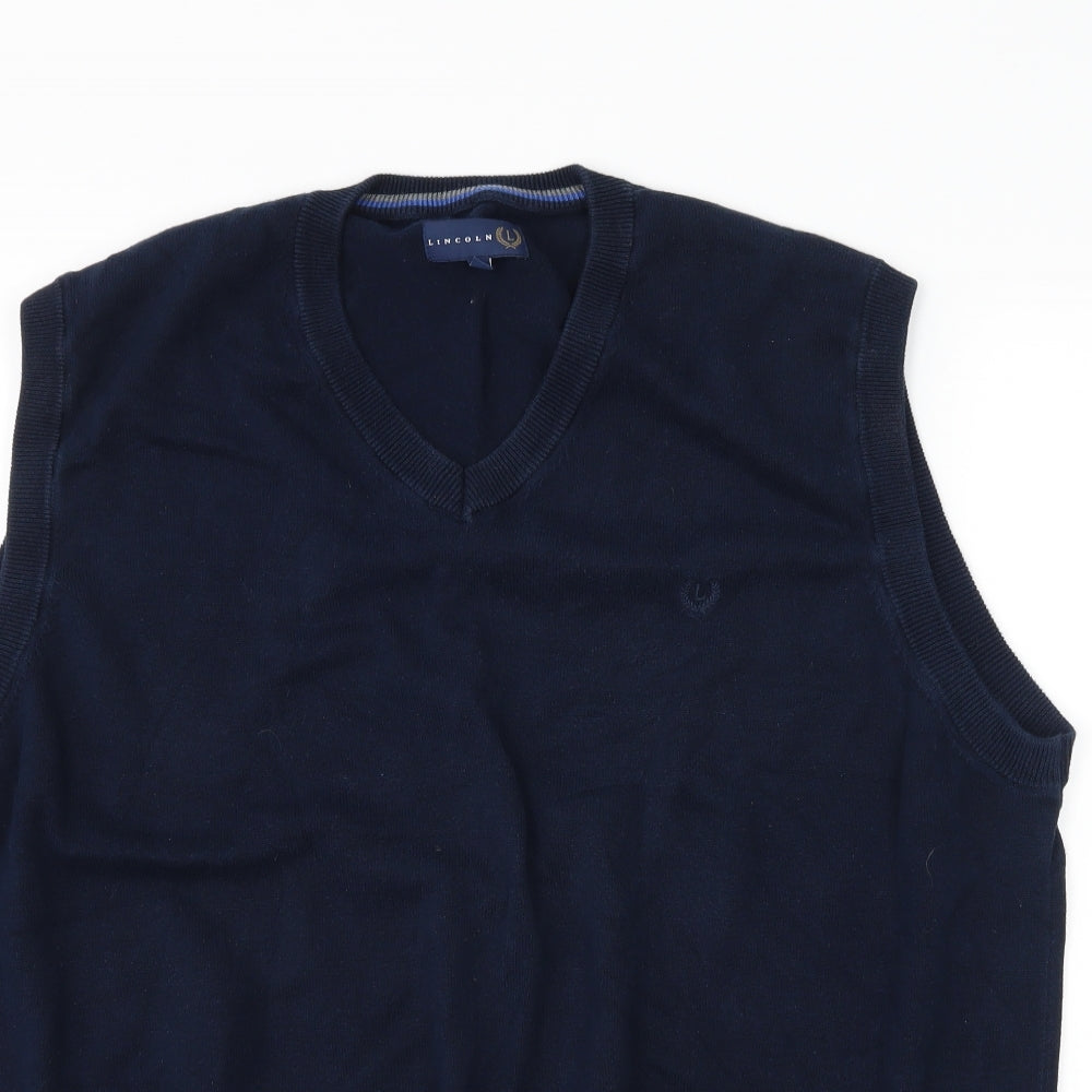 Lincoln Mens Blue  Knit Pullover Jumper Size XL