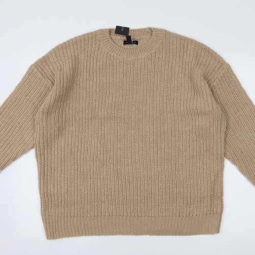 New Look Womens Brown  Knit Pullover Jumper Size M