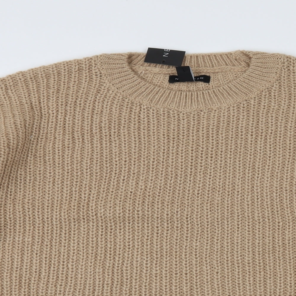 New Look Womens Brown  Knit Pullover Jumper Size M