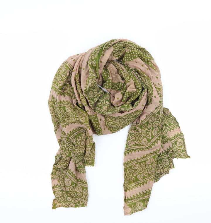 Preworn Womens Brown Geometric Scarf