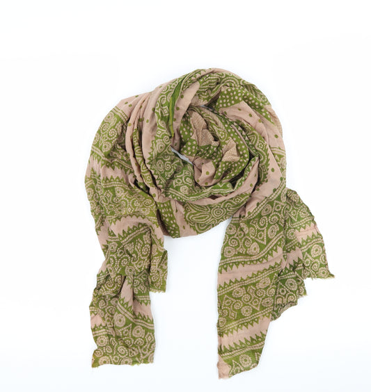 Front view of Preworn women’s brown geometric scarf