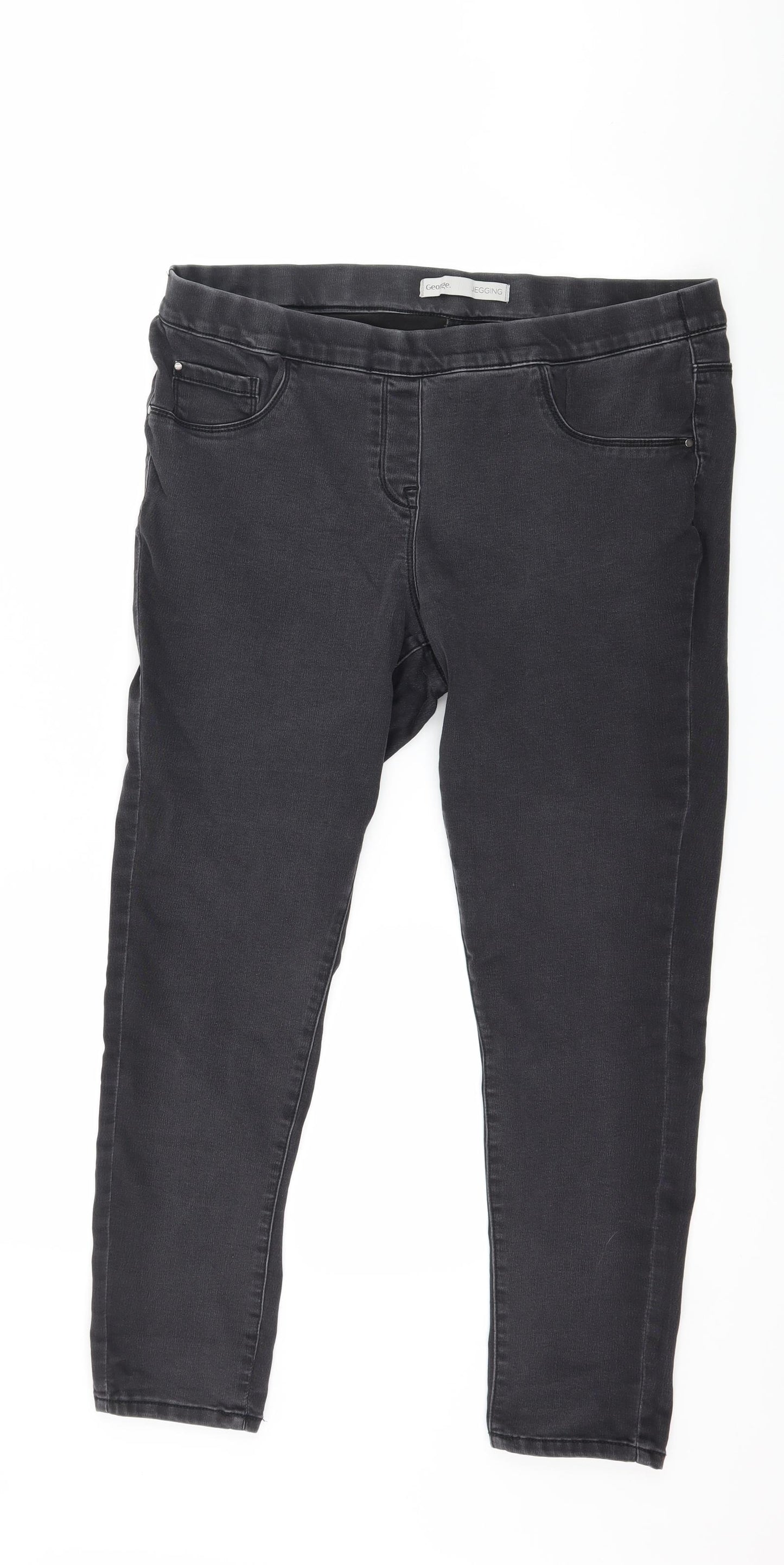 George Womens Grey  Denim Jegging Jeans Size 16 L26 in