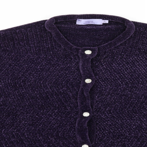 Honor Milburn Womens Purple  Knit Cardigan Jumper Size 22