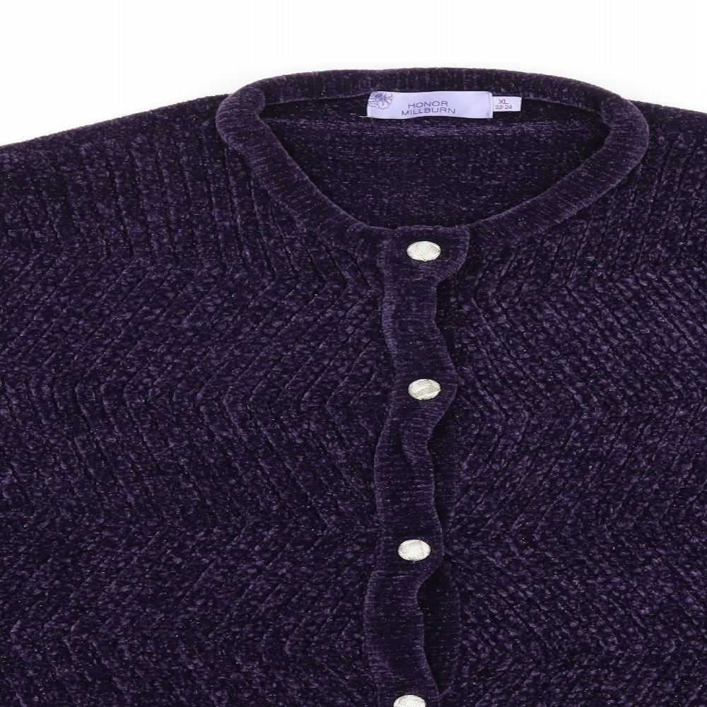 Honor Milburn Womens Purple  Knit Cardigan Jumper Size 22