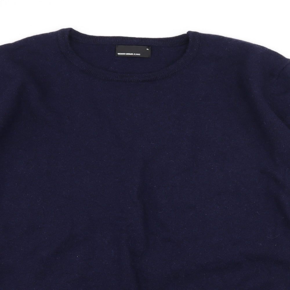 Remus Uomo Mens Blue  Knit Pullover Jumper Size XL