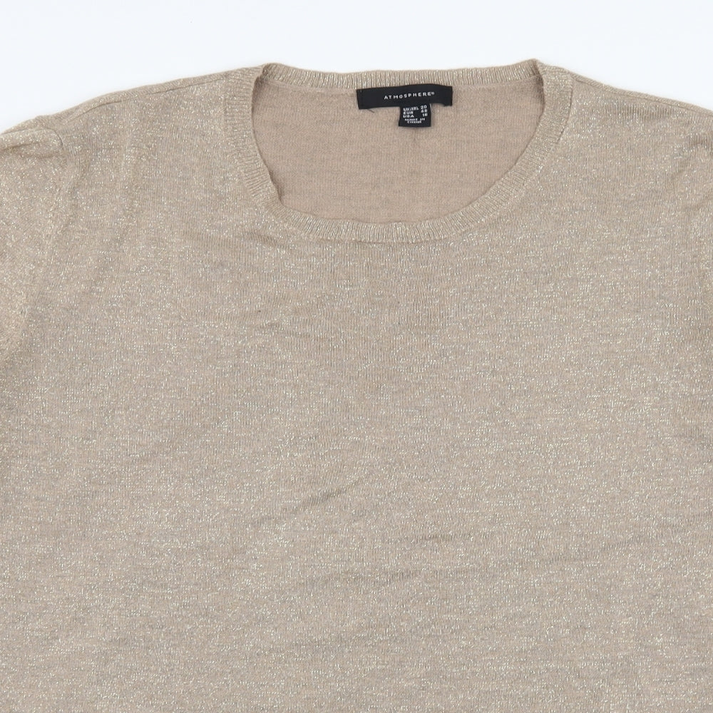 Atmosphere Womens Gold  Knit Pullover Jumper Size 20