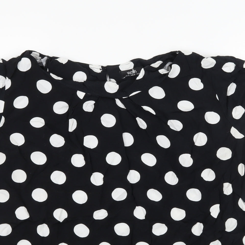 Wallis Womens Black Polka Dot  Basic Blouse Size 18