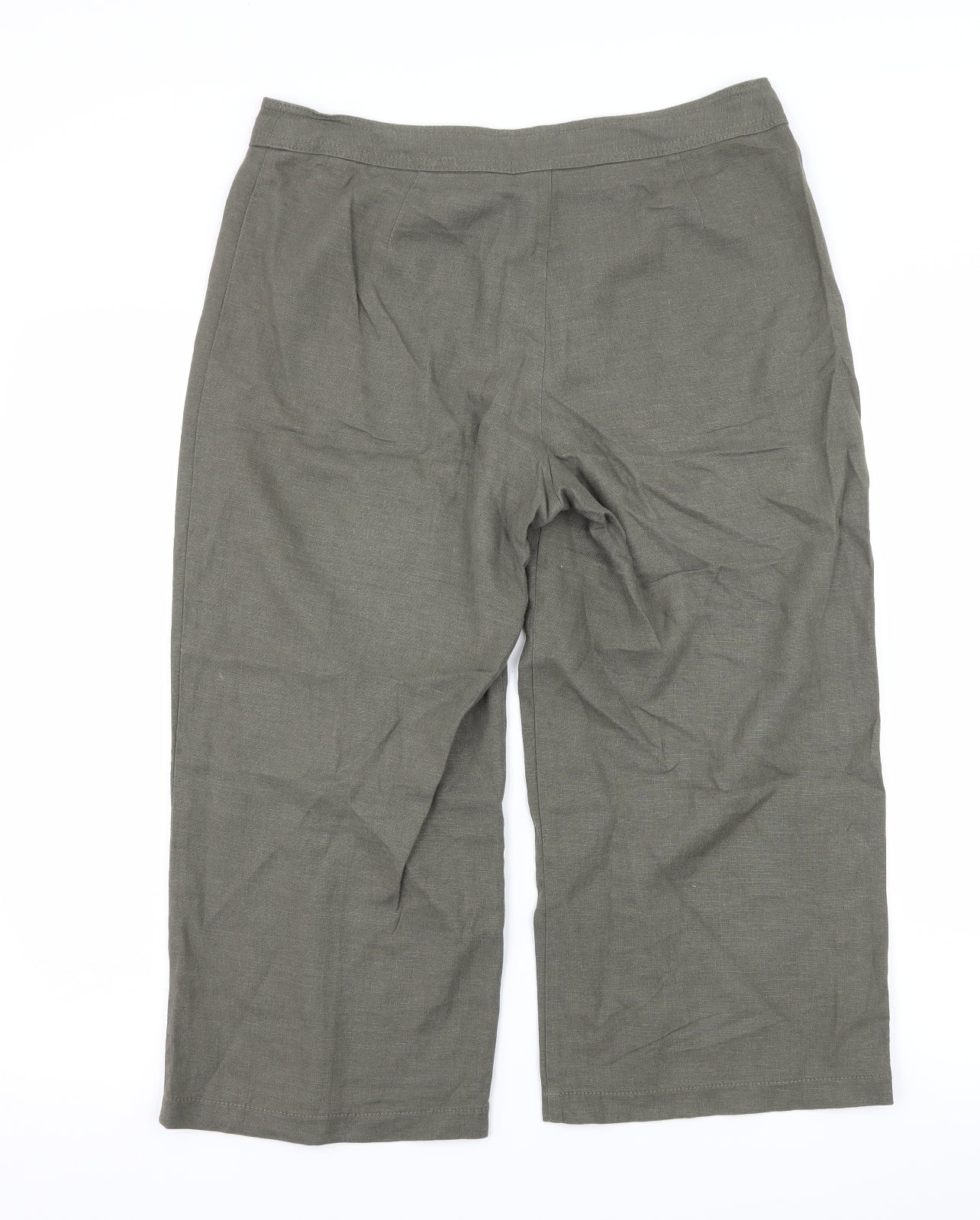 Marks and Spencer Womens Green   Cropped Trousers Size 10 L20 in