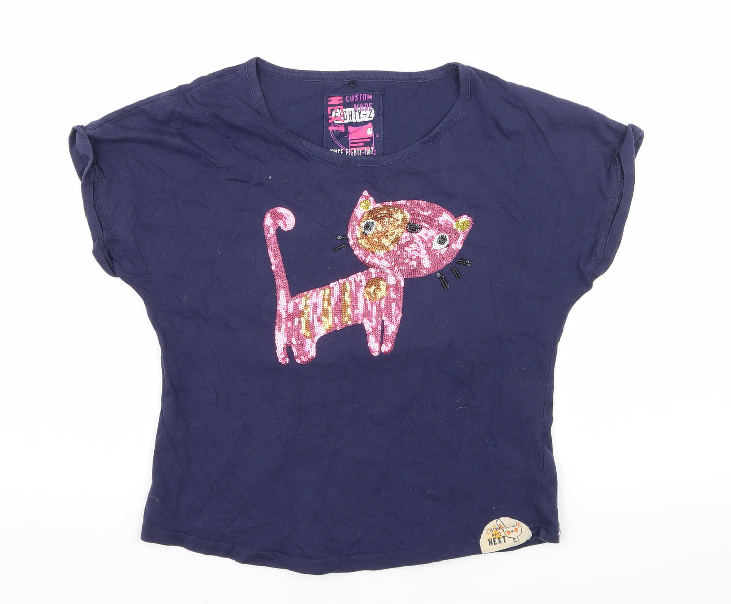 NEXT Girls Blue  Jersey Basic T-Shirt Size 10 Years  - Cat