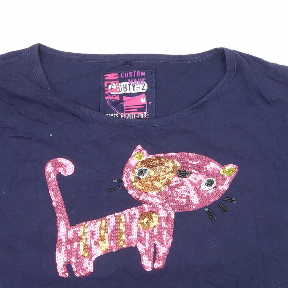 NEXT Girls Blue  Jersey Basic T-Shirt Size 10 Years  - Cat