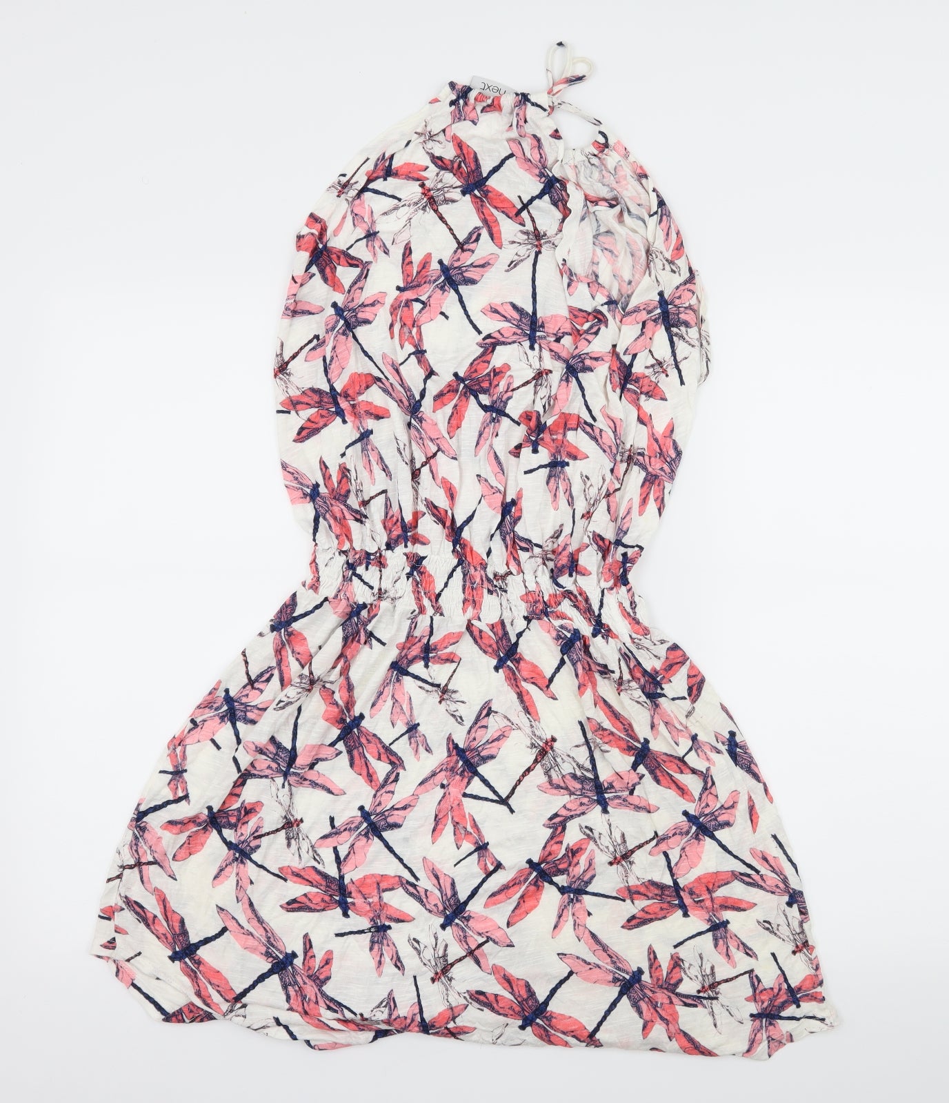 NEXT Womens White Geometric Jersey Fit & Flare  Size 18  - Dragonfly