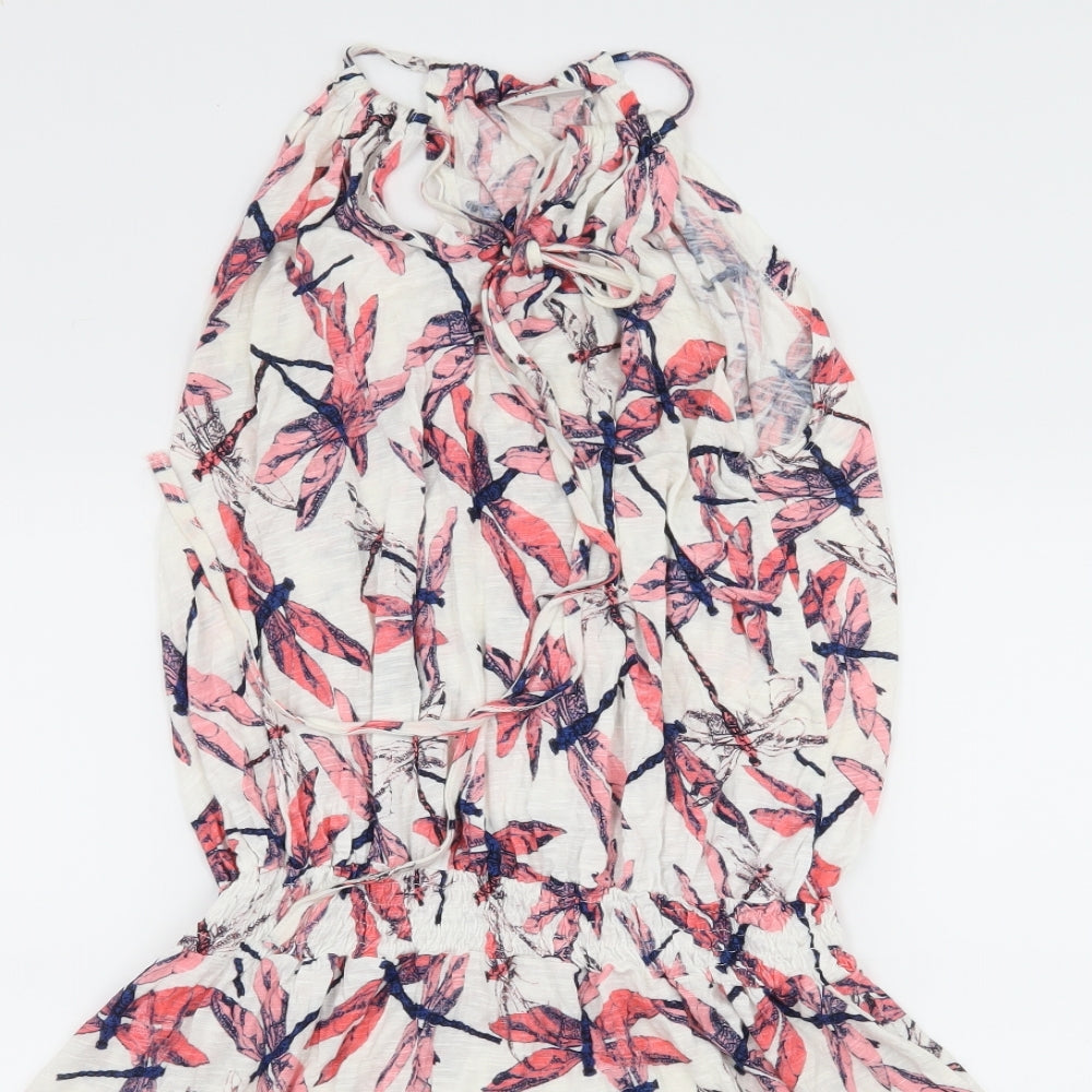 NEXT Womens White Geometric Jersey Fit & Flare  Size 18  - Dragonfly