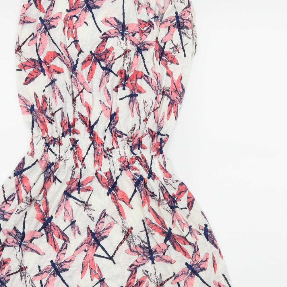 NEXT Womens White Geometric Jersey Fit & Flare  Size 18  - Dragonfly