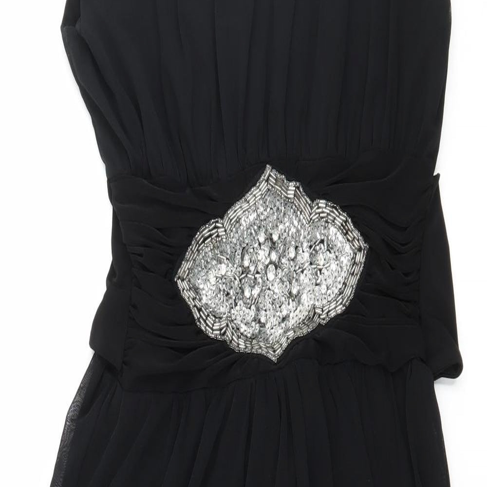 West One Womens Black  Mesh Slip Dress  Size 8