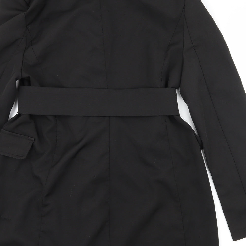 PRETTYLITTLETHING Womens Black  Satin Shirt Dress  Size 10  - Structured