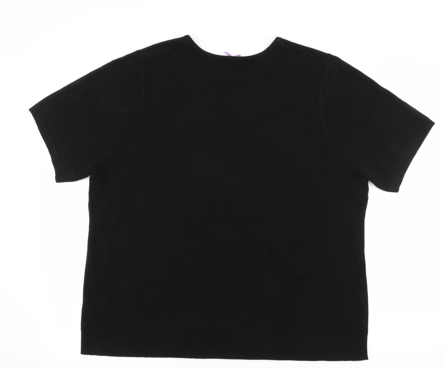 BHS Womens Black  Knit Basic T-Shirt Size 22