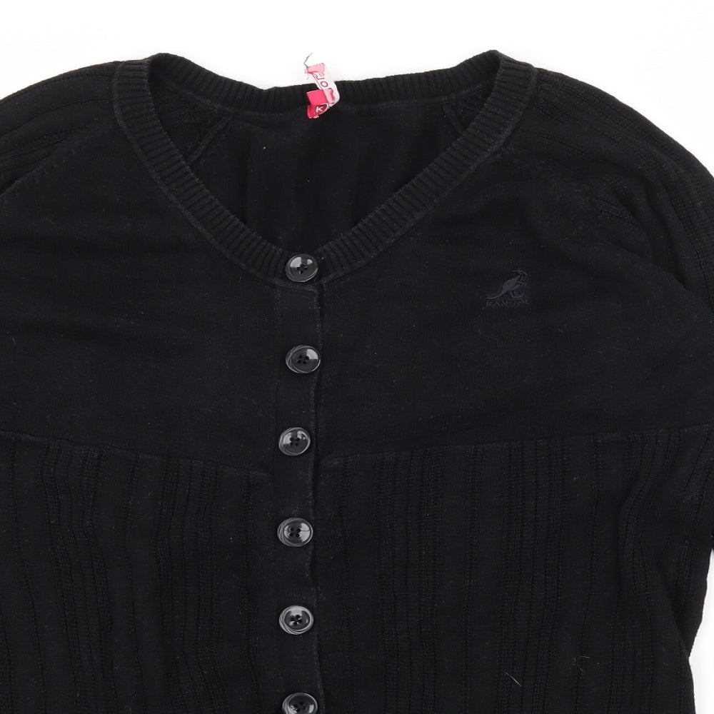 Kangol Womens Black  Knit Cardigan Jumper Size 16