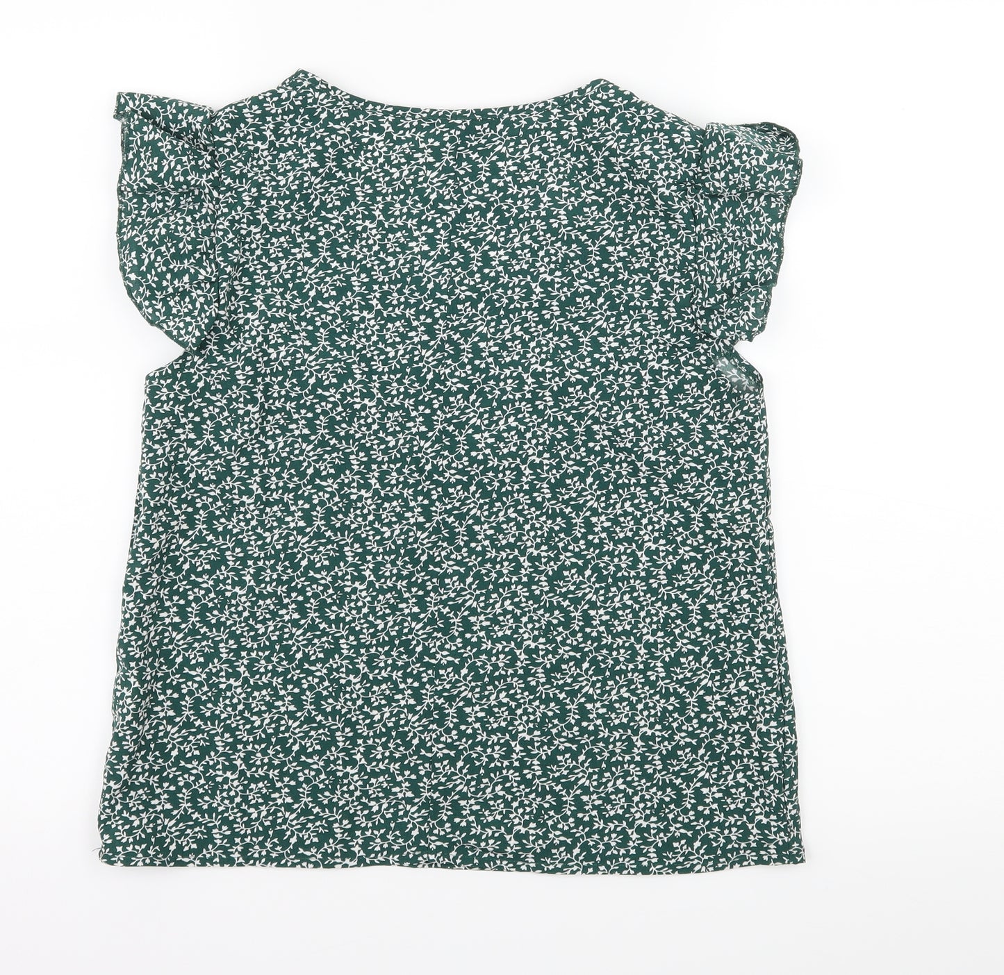 SheIn Womens Green Floral  Basic Blouse Size S