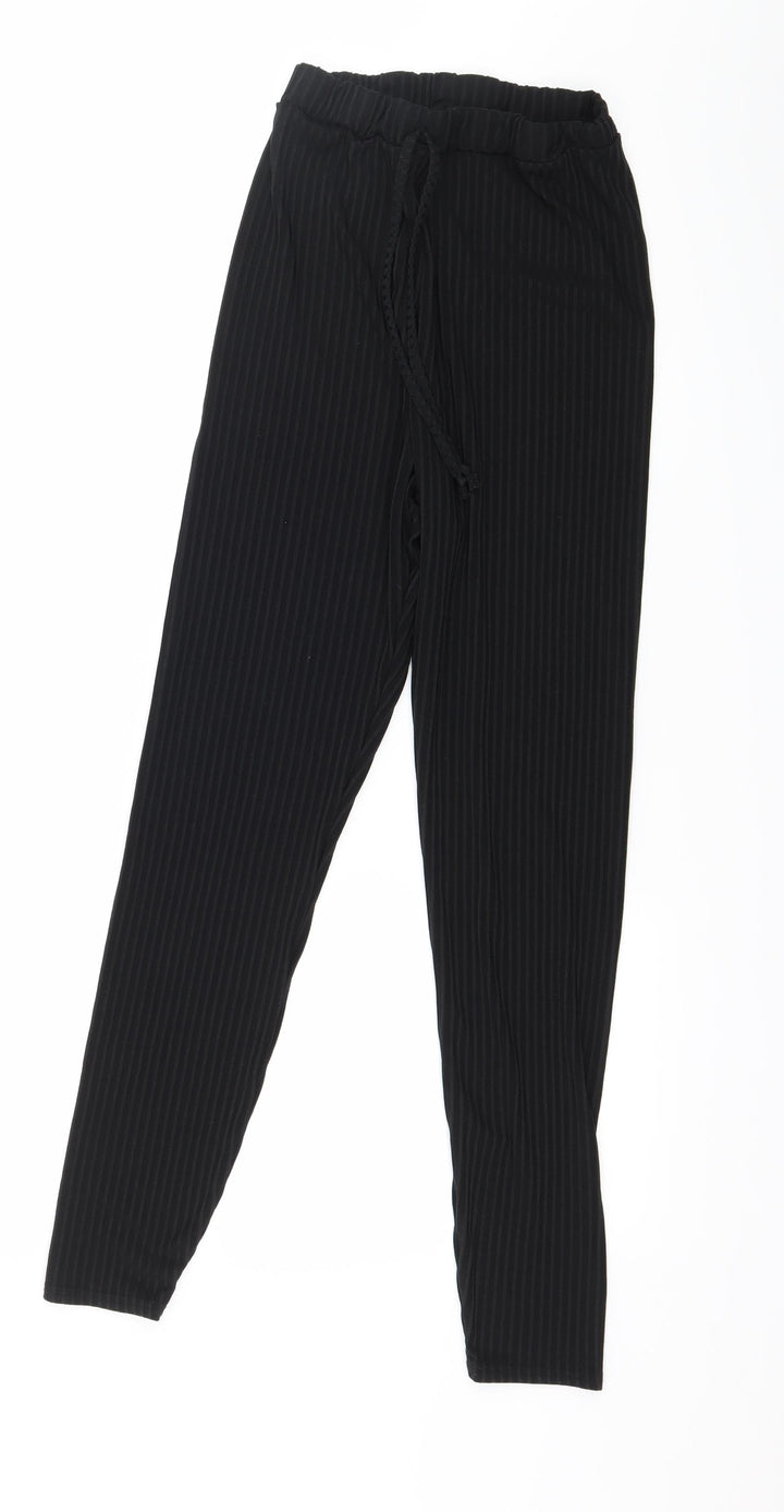Boohoo Womens Black Jersey Trousers Size 8 L25 in