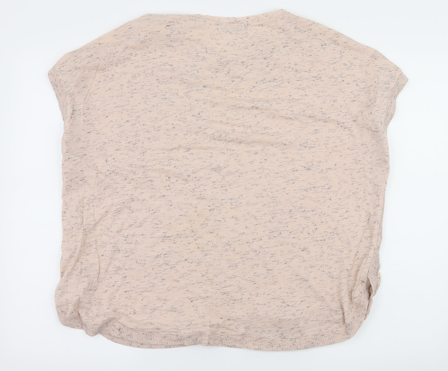 Marks and Spencer Womens Pink Striped Jersey Basic T-Shirt Size 22