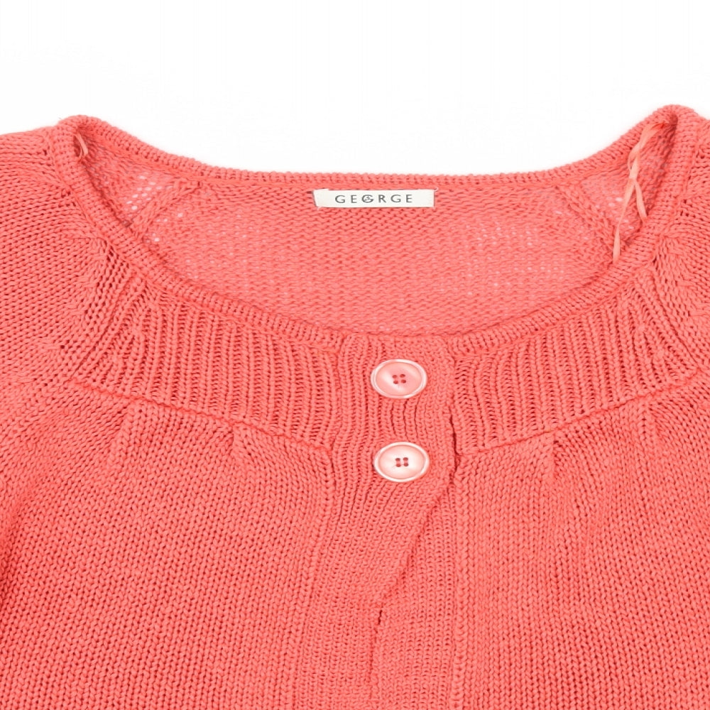 George Womens Pink  Knit Cardigan Jumper Size 14