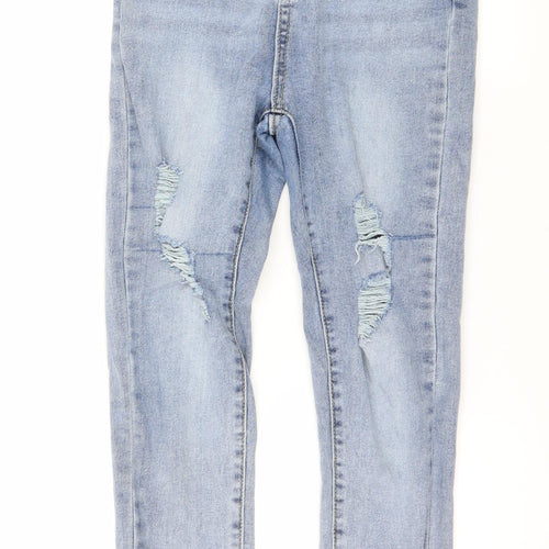 PRETTYLITTLETHING Womens Blue  Denim Skinny Jeans Size 8 L27 in