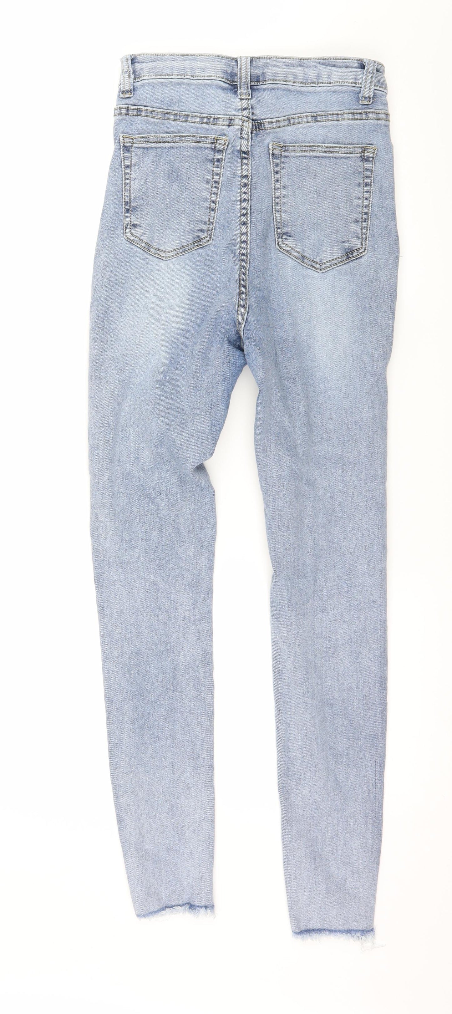 PRETTYLITTLETHING Womens Blue  Denim Skinny Jeans Size 8 L27 in