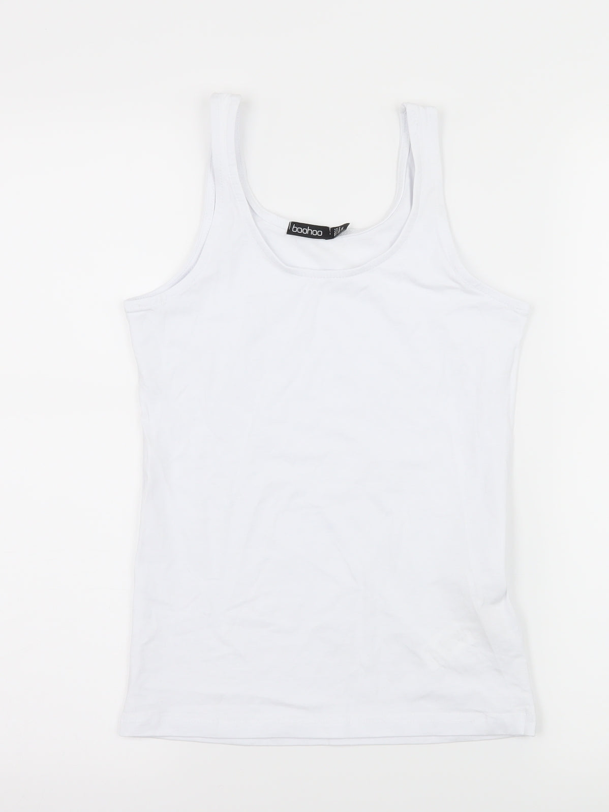Boohoo Womens White  Jersey Basic Tank Size 8