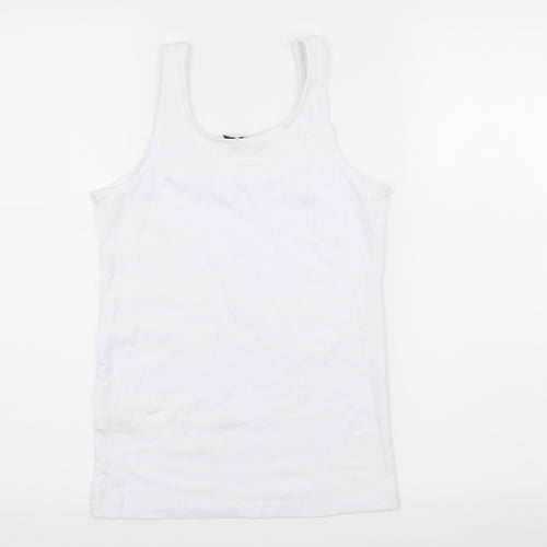 Boohoo Womens White  Jersey Basic Tank Size 8